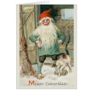 Jul Jenny Nyström Helpful tomte CC1193-kort Hälsningskort