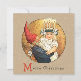 Jul Jenny Nyström Tomte och Lucia CC1187 Julkort