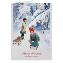 Jul Jenny Nyström Winter play CC0392-kort