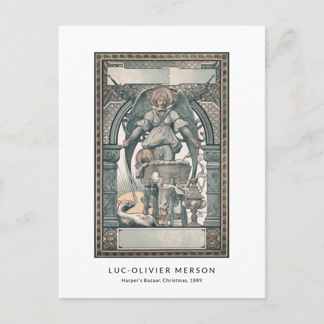 Jul Jesu Födelse Ängel Vintage Jul Vykort (Framsida)