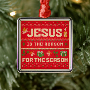 Jul Jesus Är Anledningen Till Säsongen Julgransprydnad Metall