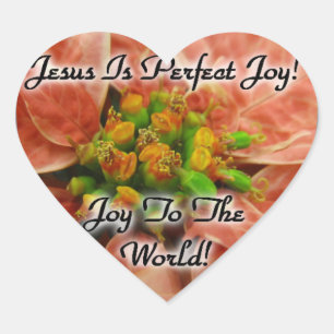 Jul: Jesus är Perfekt Joy! Hjärtformat Klistermärke