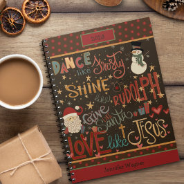 Jul Jesus Frosty Rudolph Santa Quote Anteckningsbok
