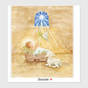 Jul Jesus i Manger Child of Peace Klistermärken