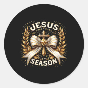 Jul Jesus Kristus är orsaken till Runt Klistermärke