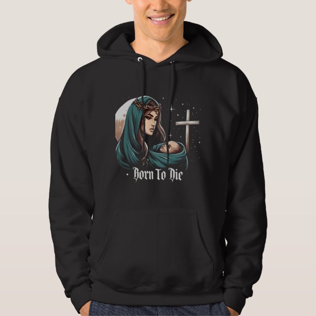 Jul Jesus Kristus Born till Die Kor Hoodie (Framsida)