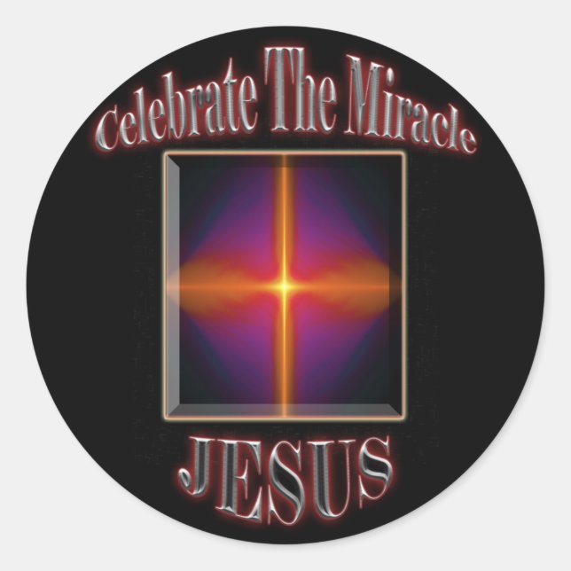 Jul Jesus Sticker Runt Klistermärke (Framsida)