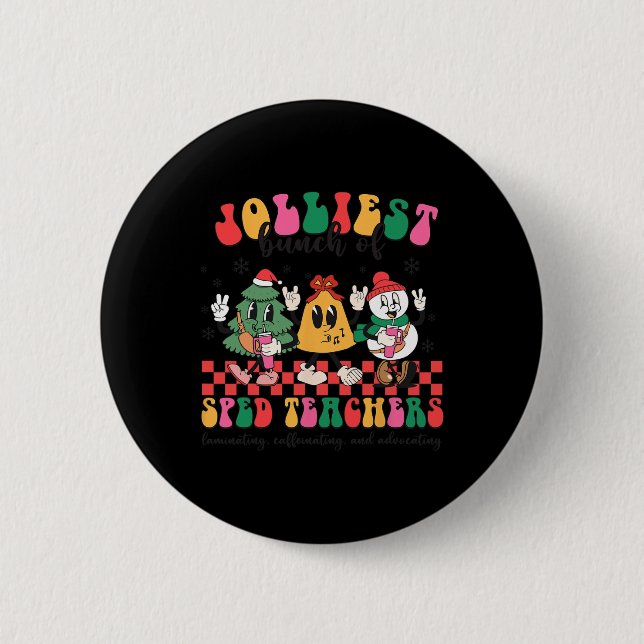 Jul Jolliest Bunch of Sped Teacher Cute Gro Knapp (Framsida)