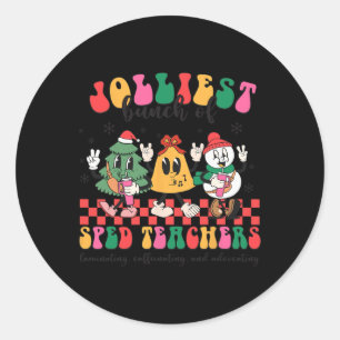 Jul Jolliest Bunch of Sped Teacher Cute Gro Runt Klistermärke