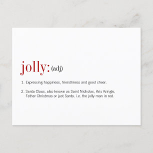 Jul Jolly Definition Helg Vykort