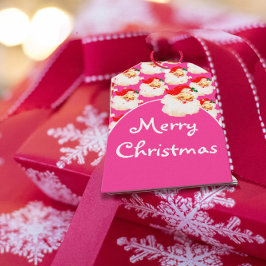 jul Jolly Jultomten Merry Rosa Hälsning Presentetikett