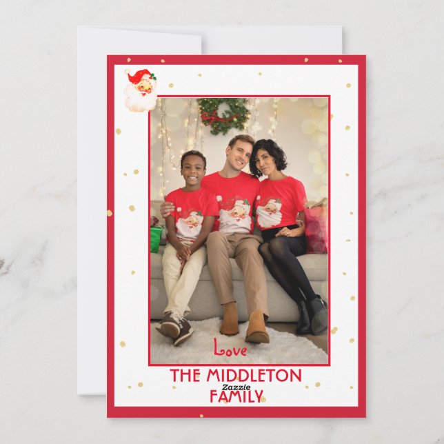 jul Jolly Jultomten Photo Merry Hälsning Julkort (Baksida)