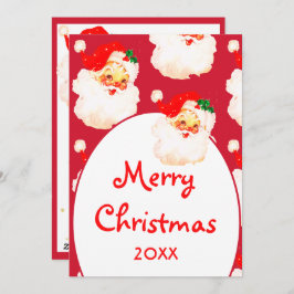 jul Jolly Jultomten Red Merry Hälsning Julkort