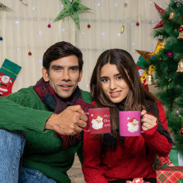 jul Jolly Jultomten Rosa Merry Hälsning Kaffemugg