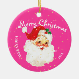 Jul Jolly Jultomten Rosa Personal Photo Julgransprydnad Keramik