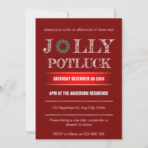 Jul Jolly Potluck-inbjudan Inbjudningar