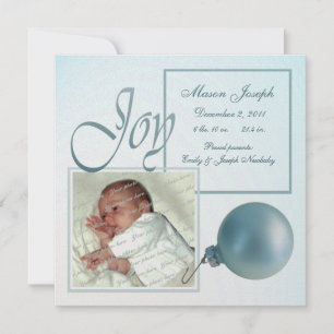 Jul Joy Baby Birth Notice Julkort