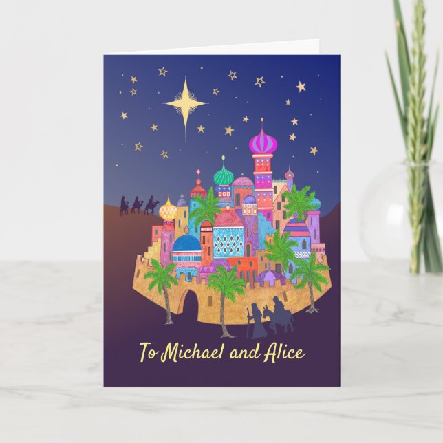 Jul Joy Bethlehem för att anpassa kortet Kort (Framsida)