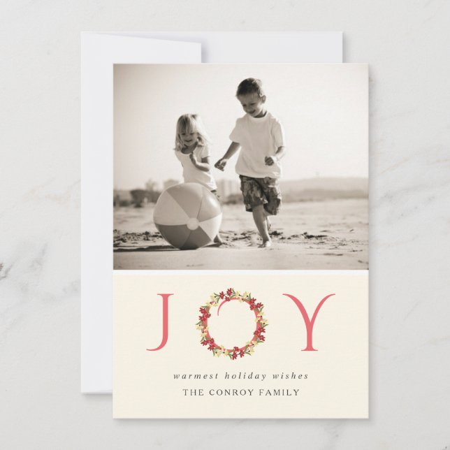 Jul Joy Blommigt WAN Classy PhoCard Julkort (Framsida)