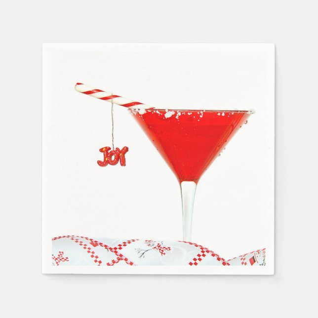 Jul Joy Cocktail med Candy cane Pappersservett (Framsidan)
