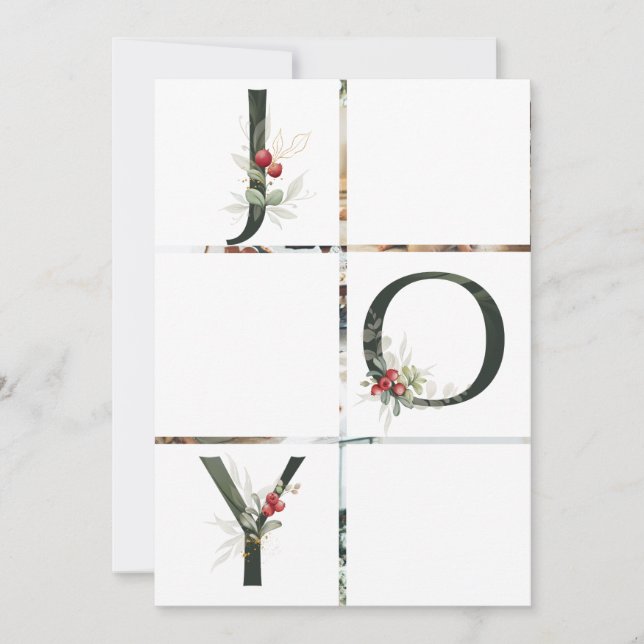 Jul Joy collage 3 Photo Helgdag Card Julkort (Framsida)