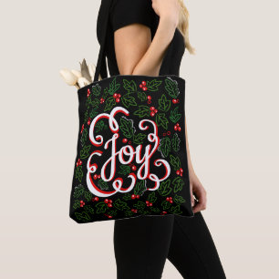 Jul Joy Flourish Holly Berries & Löv Tygkasse