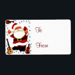 Jul Joy_ Fraktsedel<br><div class="desc">Juletiketter/-Adressetiketter med jultomten och musikinstrument runt omkring honom. Du kan anpassa/anpassa etiketten som Till och från eller lägga till en adressetikett.</div>