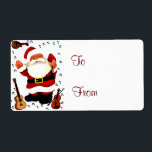 Jul Joy_ Fraktsedel<br><div class="desc">Juletiketter/-Adressetiketter med jultomten och musikinstrument runt omkring honom. Du kan anpassa/anpassa etiketten som Till och från eller lägga till en adressetikett.</div>