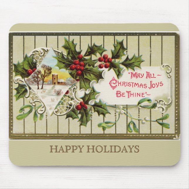 jul Joy Glad helg Mousepad Musmatta (Framsidan)