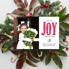 Jul Joy Hand-lettrat Helgdag Photo Julkort