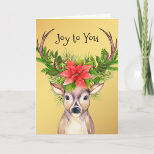 Jul Joy Helgdag Hjort Illustration Helgkort