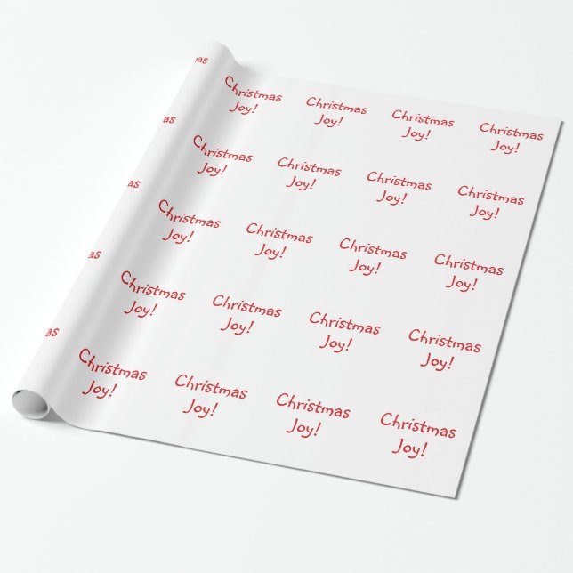 Jul Joy Helgdag Red Font Presentpapper (Utrullad)