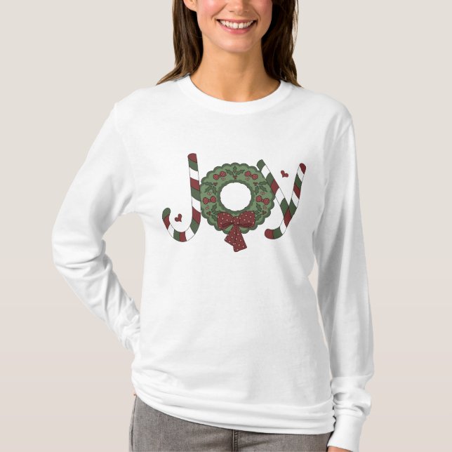 Jul Joy Helgdag Top för kvinnor Tee Shirt (Framsida)