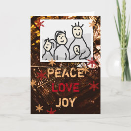 Jul Joy Kärlek Peace Säsong med Photo Helgkort