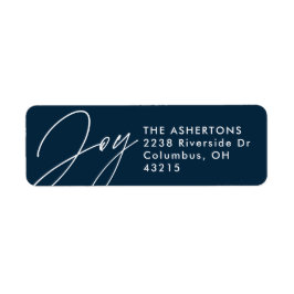 Jul Joy navy blue helgdag returadress Returadress Etikett