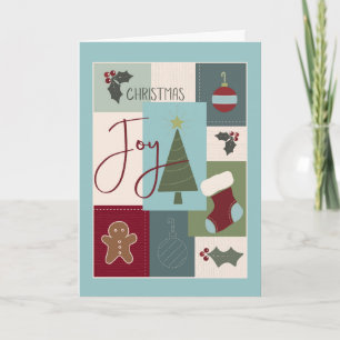 Jul Joy Patchwork Quilt-utseende Kort