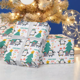 Jul Joy Penguins och Träd Presentpapper