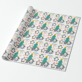 Jul Joy Penguins och Träd Presentpapper