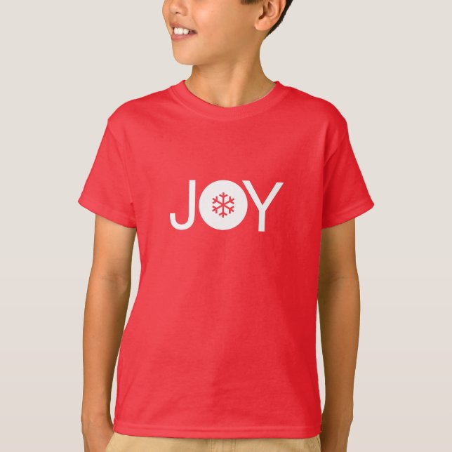 Jul Joy Red and White Kids T-Shirt (Framsida)