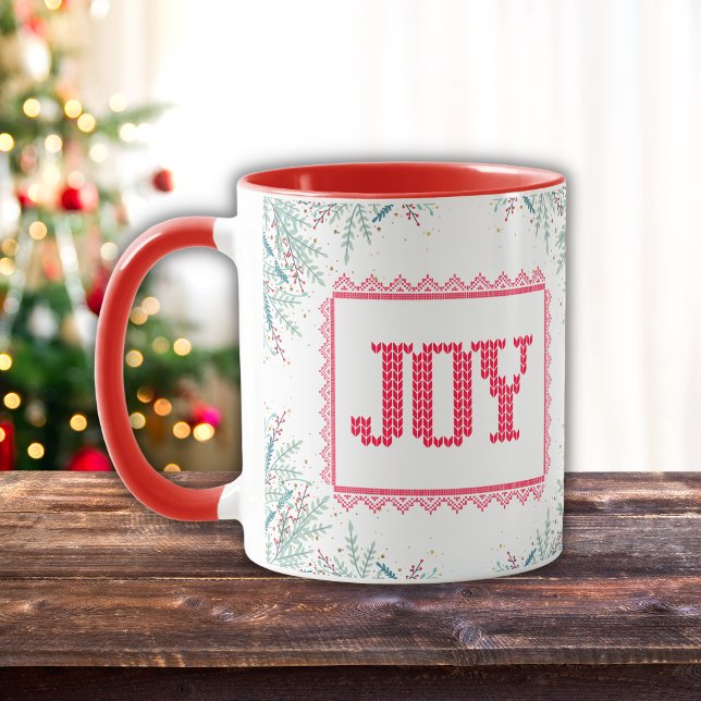 Jul Joy Red Sticka Mistletoe Watercolor Mugg (Skapare uppladdad)