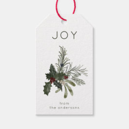Jul Joy Rustic Greenery Presentetikett