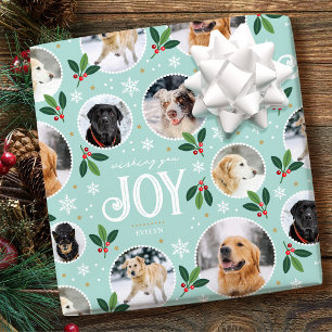Jul Joy Snowflake Cute Photo Collage Mint Presentpapper