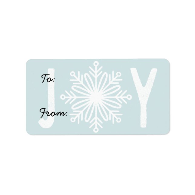 Jul JOY Snowflake Gift Label Adressetikett (Framsidan)