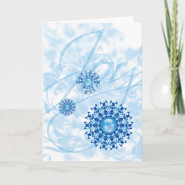 Jul Joy Snowflake Helgdag Julafton Blank Inside Helgkort (Framsida)