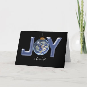 Jul Joy-världen på svart Helgkort