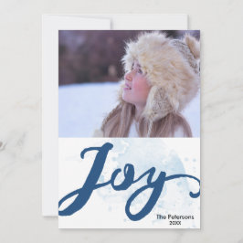 Jul Joy Watercolor Brushstroke Helgdag Photo Julkort