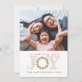 Jul Joy Watercolor Wandeand PhoCard Julkort