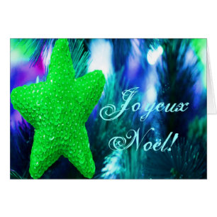 Jul Joyeux Noel Grönt Julstjärnan III Hälsningskort