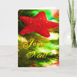 Jul Joyeux Noel Red jul Star I Helgkort