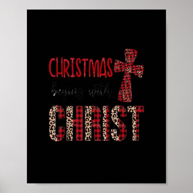 Jul jul börjar med Christian Leopard Red Poster (Framsidan)